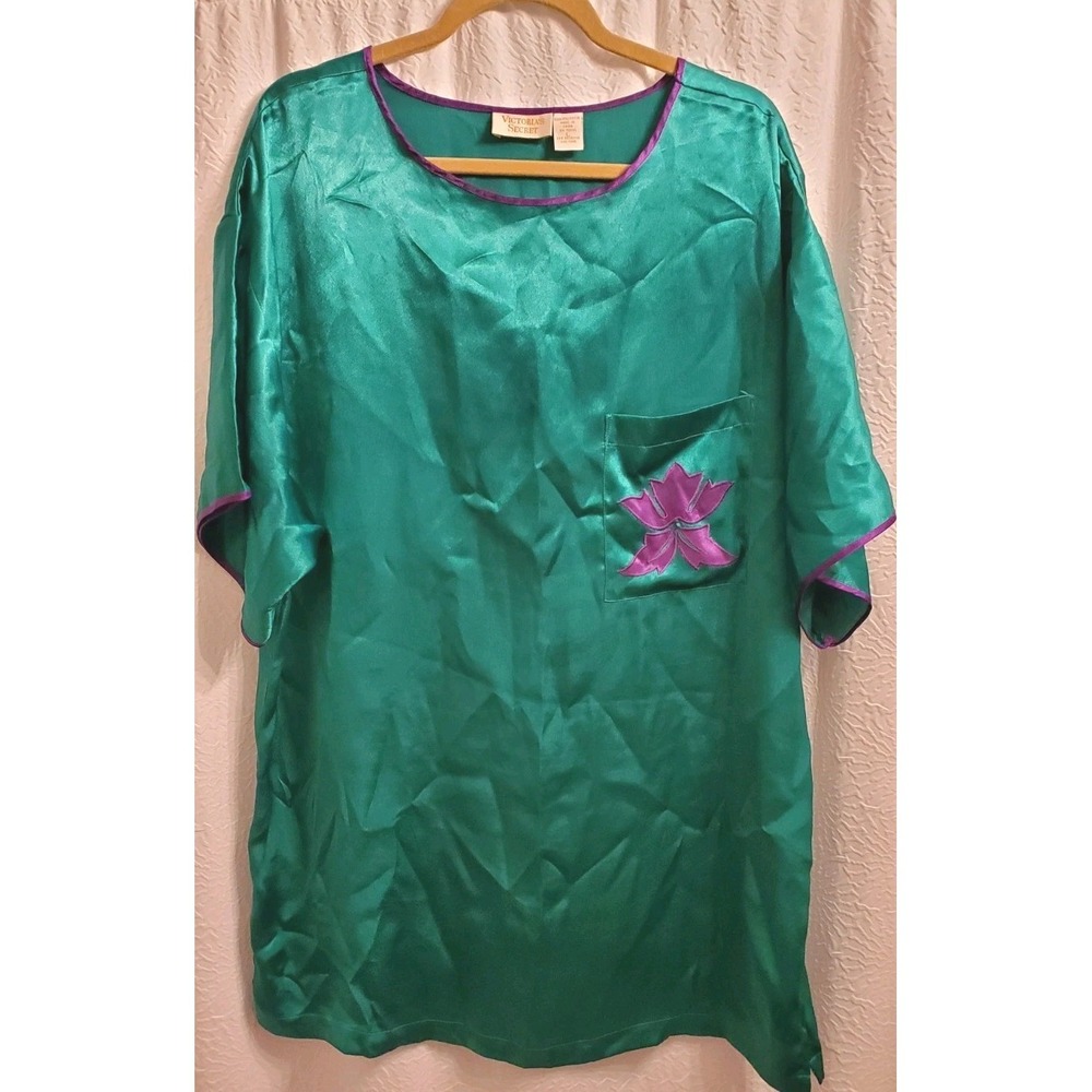 Victoria's Secret Vintage Gold Label Short Nightgownâ Green Sz Large